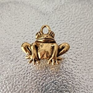 Gold Frog Reptile Charm